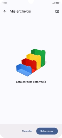 Si deseas crear una nueva carpeta, pulsa el icono de nueva carpeta y sigue las indicaciones de la pantalla para crearla.