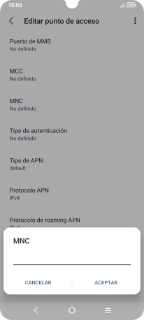 Introduce 01 y pulsa ACEPTAR.