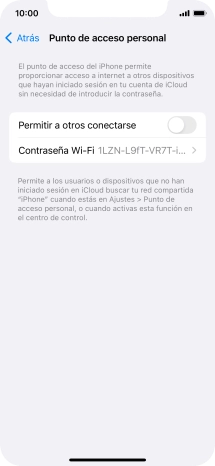 Pulsa Contraseña Wi-Fi e introduce una contraseña.