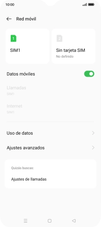 Pulsa el nombre de la tarjeta SIM.