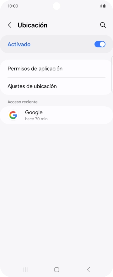 Pulsa Permisos de aplicación.