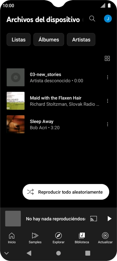 Pulsa el archivo de música deseado.