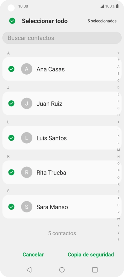 Pulsa Copia de seguridad.