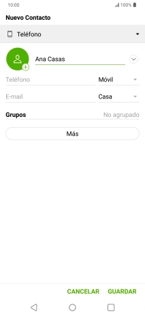 Pulsa Teléfono e introduce el número de teléfono deseado.