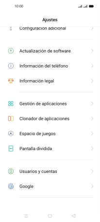 Pulsa Usuarios y cuentas.