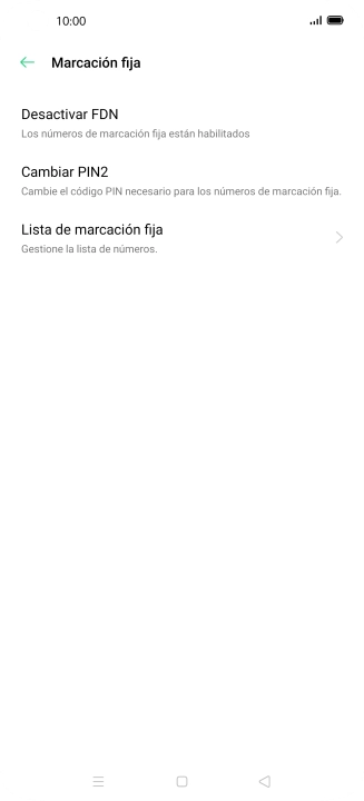 Pulsa Desactivar FDN.