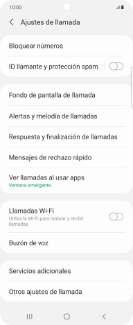 Pulsa Servicios adicionales.