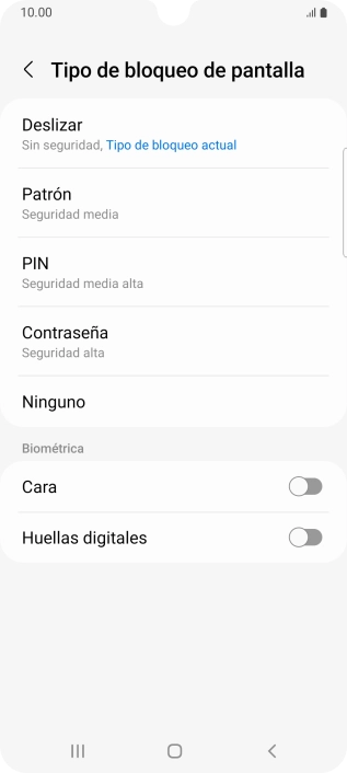 Pulsa Huellas digitales.
