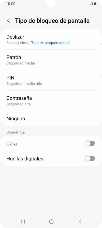 Pulsa Huellas digitales.