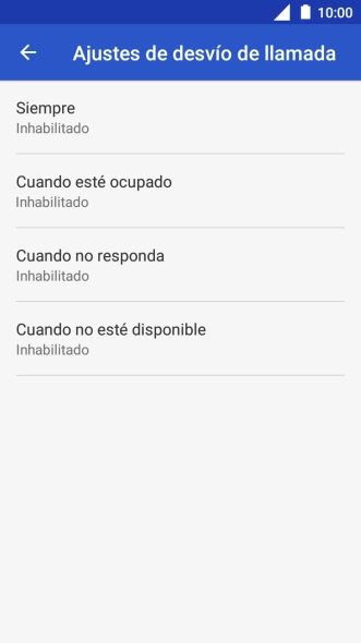 Pulsa el tipo de desvío deseado.