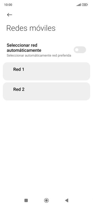 Pulsa la red deseada.