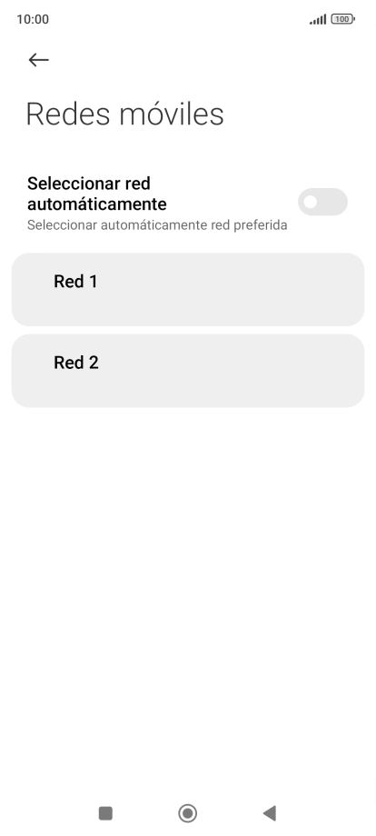 Pulsa la red deseada.