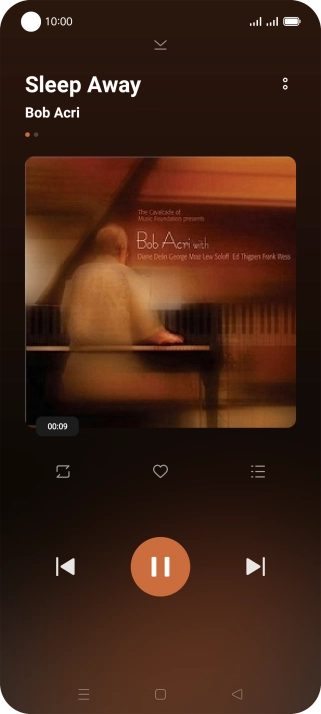 Pulsa la flecha hacia la derecha para ir al archivo de música siguiente.