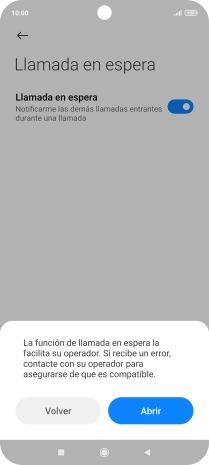 Si activas la función, pulsa Abrir.