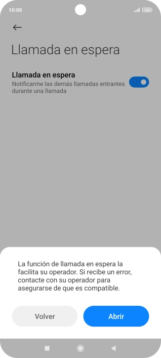 Si activas la función, pulsa Abrir.