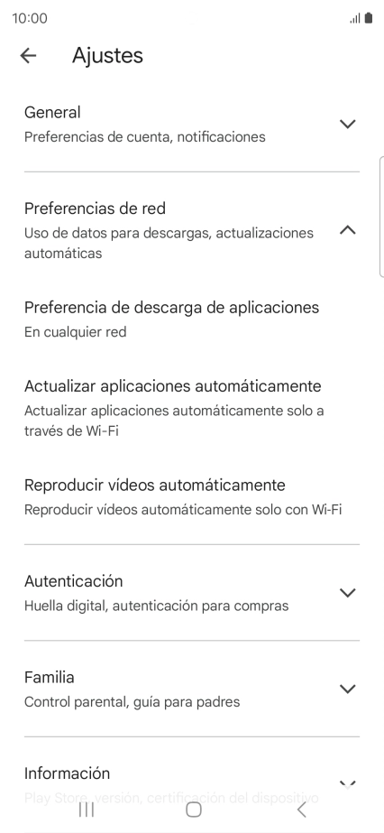 Pulsa Actualizar aplicaciones automáticamente.