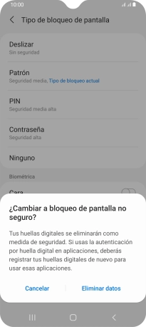 Pulsa Eliminar datos.