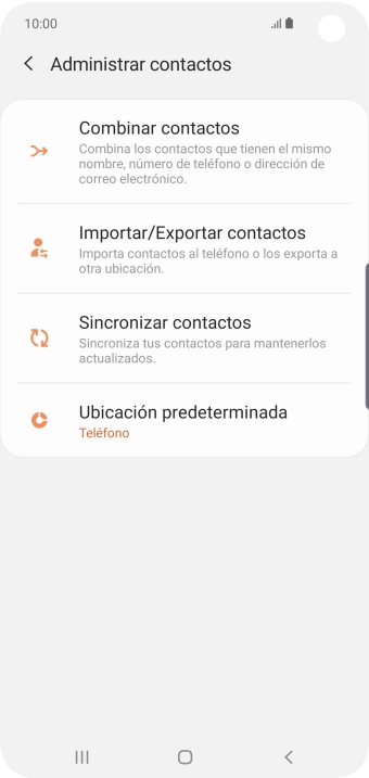 Pulsa Importar/Exportar contactos.