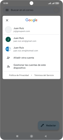 Pulsa la cuenta de correo electrónico deseada.