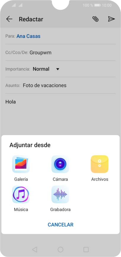 Pulsa Archivos y desplázate a la carpeta deseada.