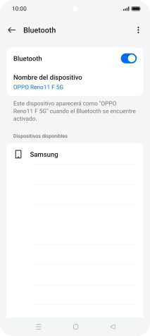 Pulsa el dispositivo Bluetooth deseado y sigue las indicaciones de la pantalla para vincular el dispositivo al teléfono.