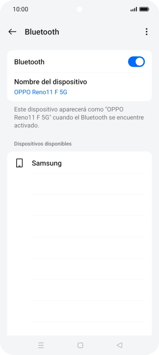 Pulsa el dispositivo Bluetooth deseado y sigue las indicaciones de la pantalla para vincular el dispositivo al teléfono.