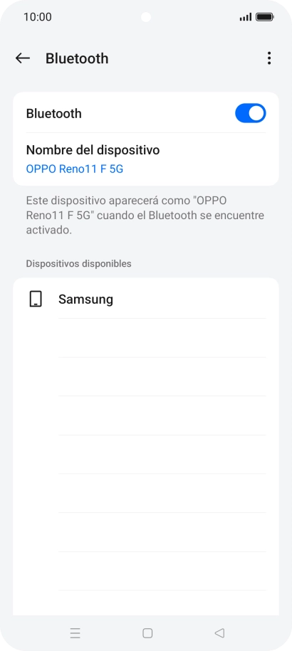 Pulsa el dispositivo Bluetooth deseado y sigue las indicaciones de la pantalla para vincular el dispositivo al teléfono.