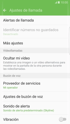 Pulsa Ajustes de buzón de voz.