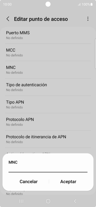 Introduce 01 y pulsa Aceptar.