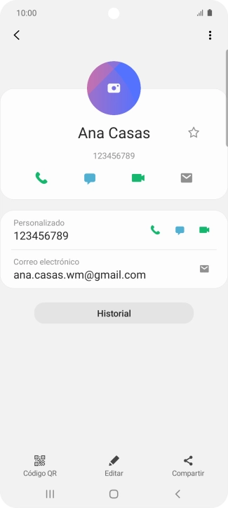 Pulsa el icono de llamada junto al número deseado.