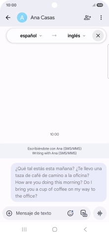 Sigue las indicaciones de la pantalla para seleccionar los ajustes de idioma deseados y utilizar la función.