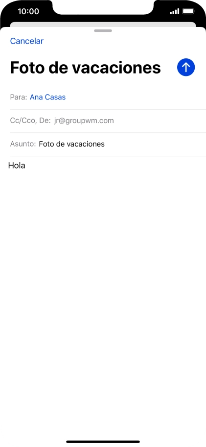 Pulsa en el campo de escritura durante unos instantes hasta que aparezca un menú emergente en la pantalla.