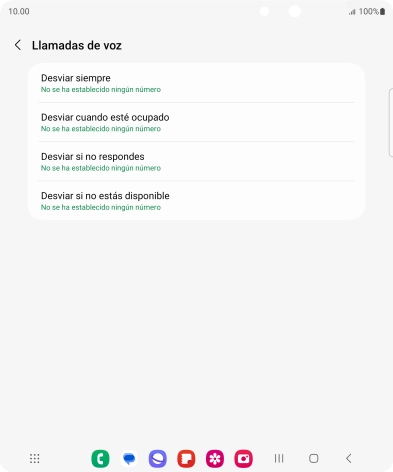 Pulsa el tipo de desvío deseado.