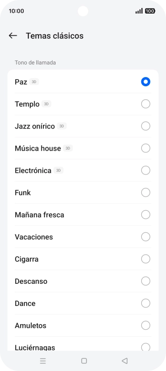 Pulsa los timbres de llamada deseados para escucharlos.