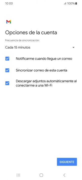 Si aparece en la pantalla esta imagen, tu cuenta de correo electrónico ha sido reconocida y configurada automáticamente. Sigue las indicaciones de la pantalla para introducir más información y terminar la configuración.