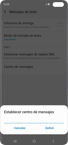 Introduce +34607003110 y pulsa Definir.