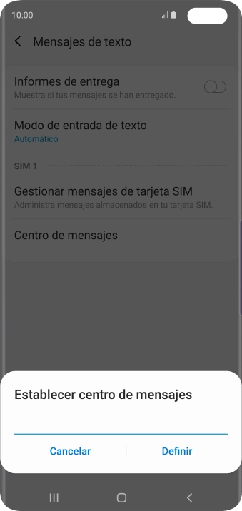 Introduce +34607003110 y pulsa Definir.