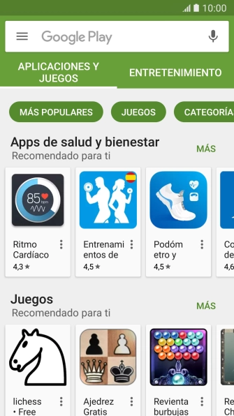 Pulsa en el campo de búsqueda.