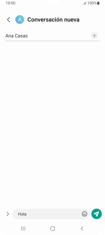 Pulsa el icono de envío cuando termines de escribir el mensaje corto.