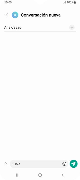 Pulsa el icono de envío cuando termines de escribir el mensaje corto.