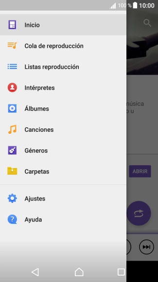 Pulsa una categoría y desplázate al archivo de música deseado.