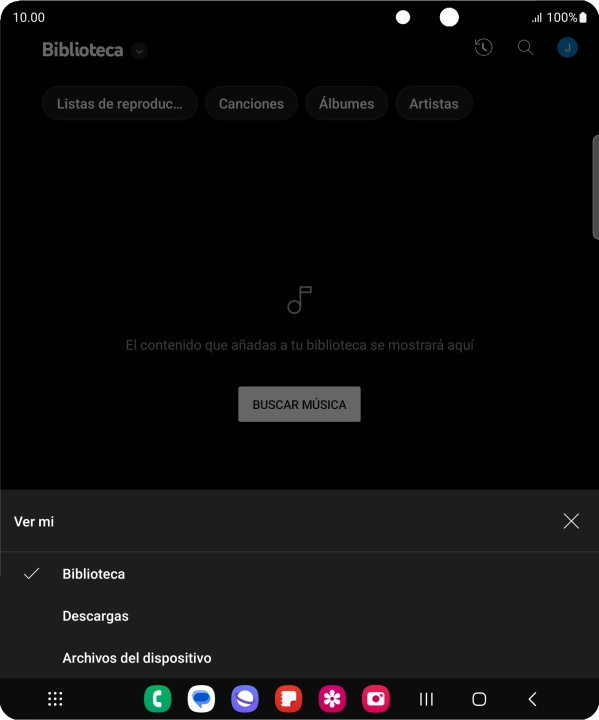 Pulsa Archivos del dispositivo y desplázate al archivo de música deseado.