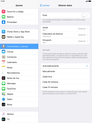 Si desactivas la función, pulsa el ajuste deseado.
