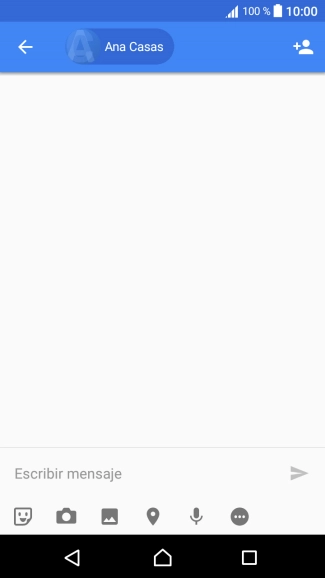 Pulsa en el campo de escritura  y escribe el texto del mensaje corto.