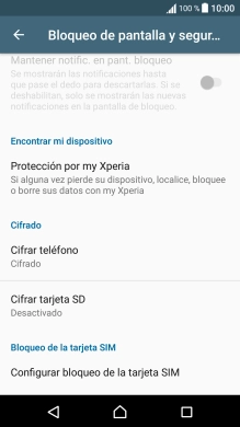 Pulsa Configurar bloqueo de la tarjeta SIM.