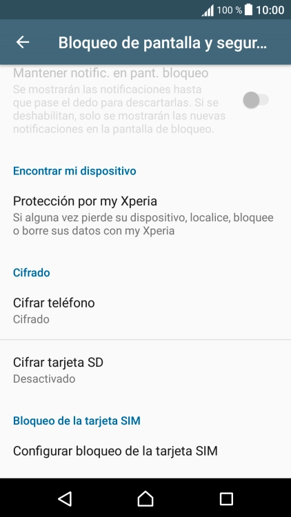 Pulsa Configurar bloqueo de la tarjeta SIM.