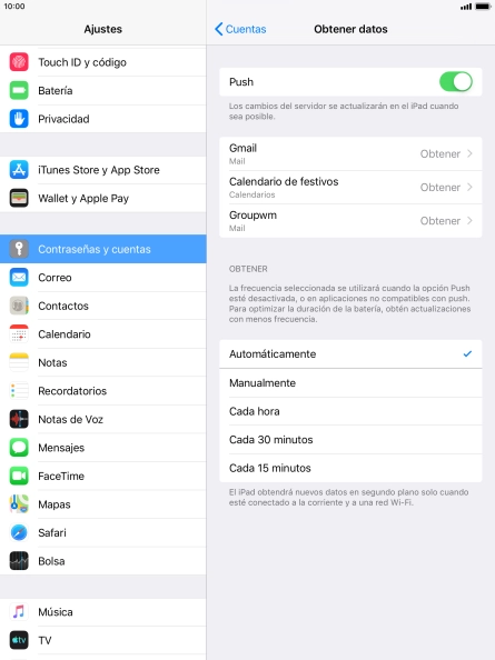 Pulsa el indicador junto a 