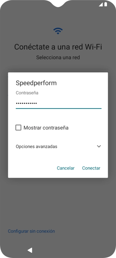 Introduce la contraseña de la red wifi y pulsa Conectar.