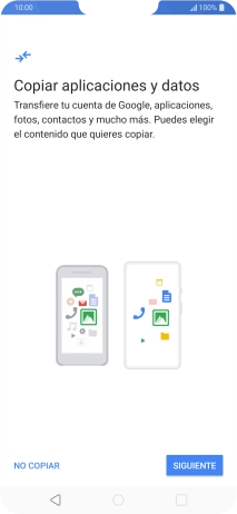 Puedes transferir el contenido de otro teléfono cuando activas tu teléfono por primera vez y cuando lo has restablecido. Cuando aparezca en la pantalla del teléfono esta imagen, ya está listo para la transmisión del contenido del otro teléfono.