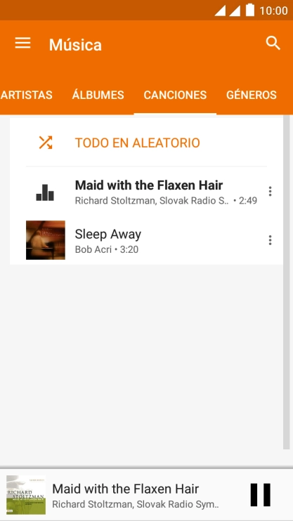 Pulsa el título de la canción.